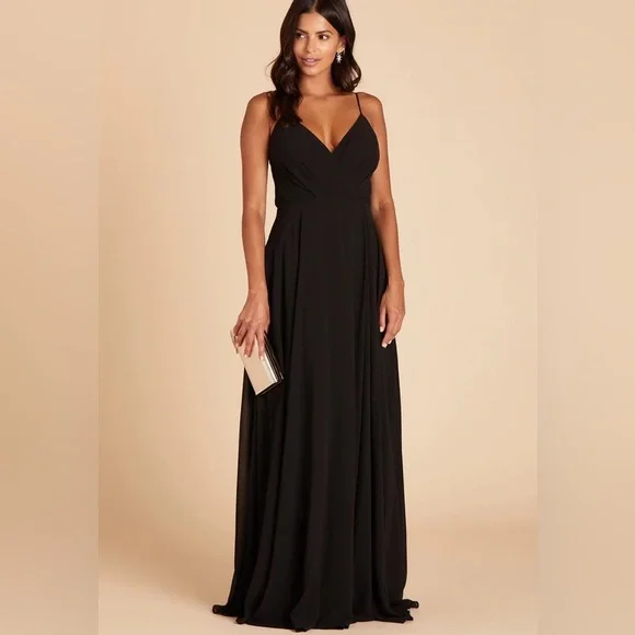 NWT Birdy Grey Dress KAIA DRESS CHIFFON Black Medium Formal Gown Best Seller - Picture 8 of 10